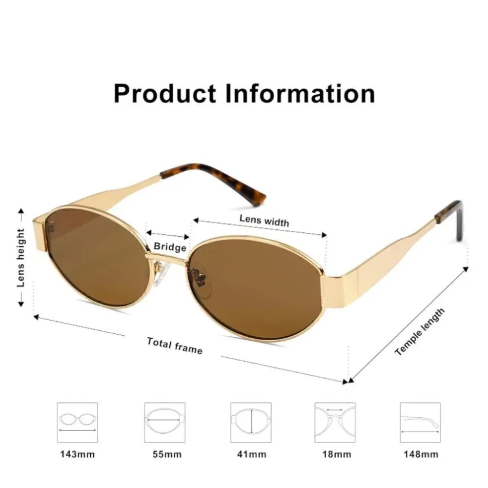 Tan lens Retro Oval Sunglasses